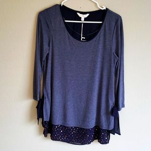 LC long sleeve light sweater, Navy, size M